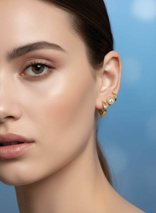 Golden Grace – Anti Tarnish Combo Earrings Set