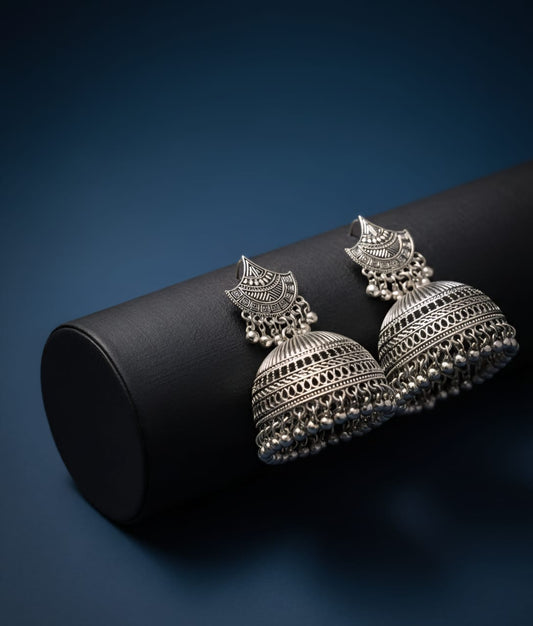 Nayra Antique Big Oxidized Jhumka Earring