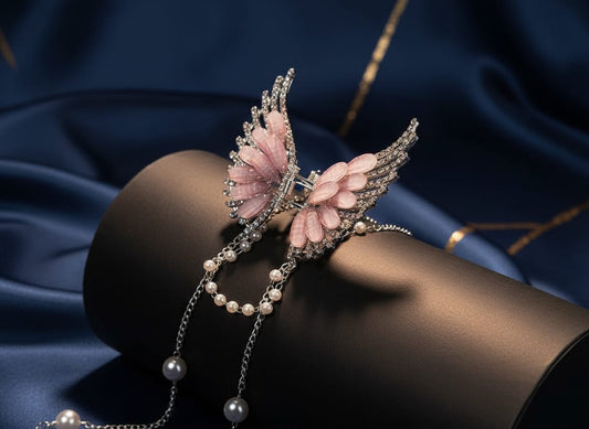 Korean Crystal Bloom Butterfly Clutcher