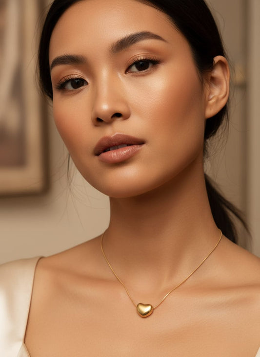 Matte Gold Anti-Tarnish Heart Pendant